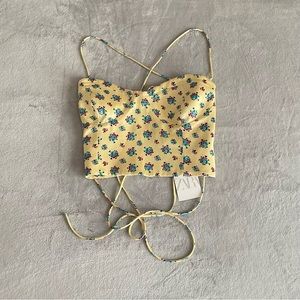 Zara yellow floral crop top